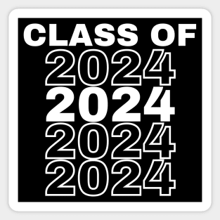 Class Of 2024 Repeated. Simple Typography 2024 Design for Class Of/ Graduation Design. White Sticker